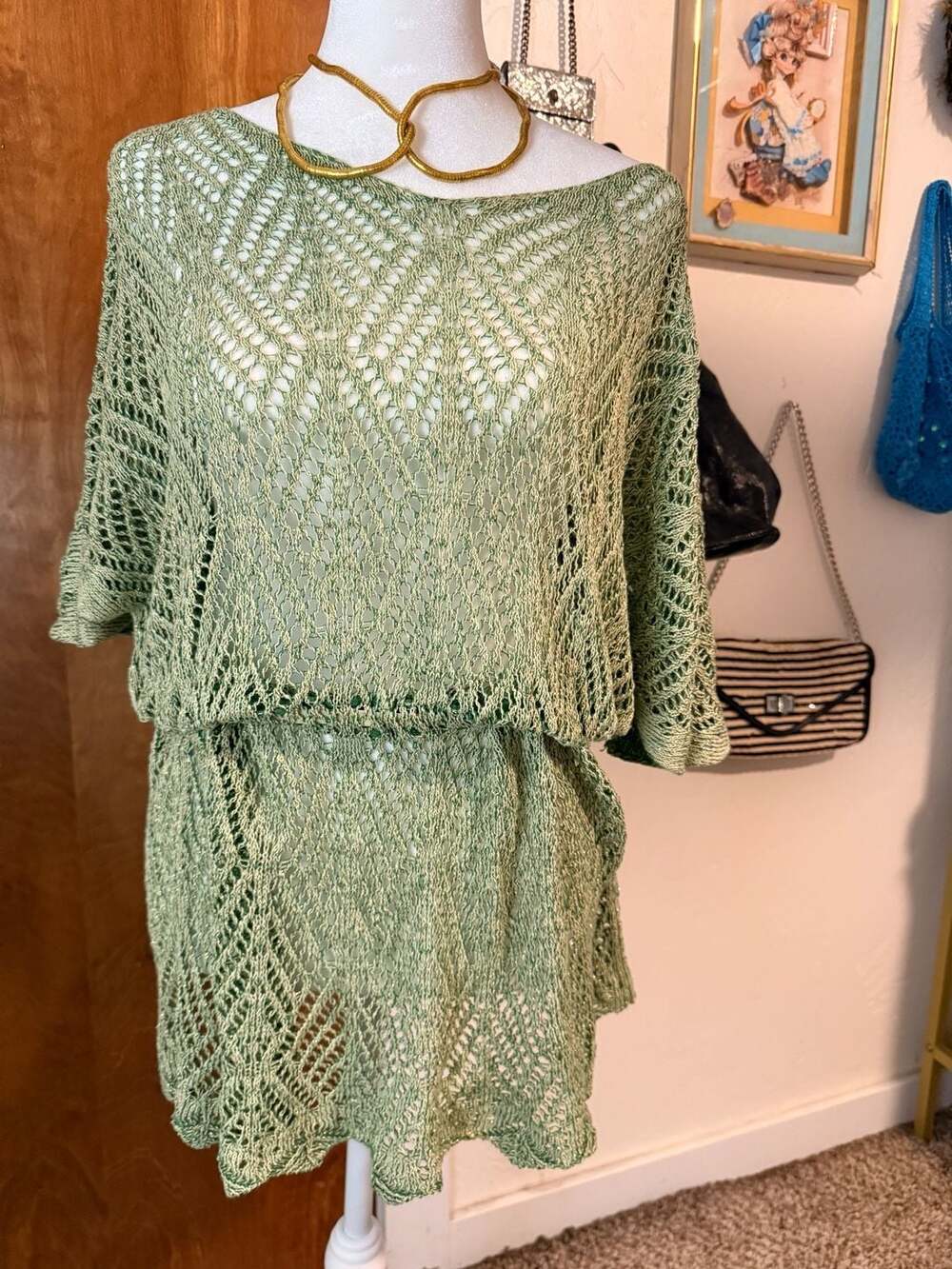 Cecilia Prado Knit Tunic Top Green Size L